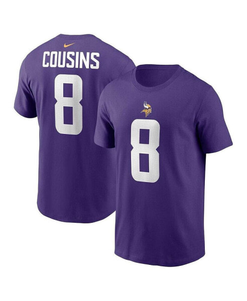Men's Kirk Cousins Purple Minnesota Vikings Player Name and Number T-shirt