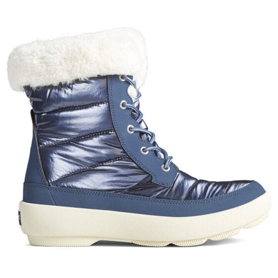 Sperry Bearing Plushwave Metallic Snow Womens Blue Casual Boots STS86839