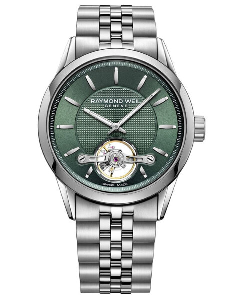 Наручные часы Caravelle Men's Diamond-Accent 40mm Black Stainless Steel Bracelet Watch.
