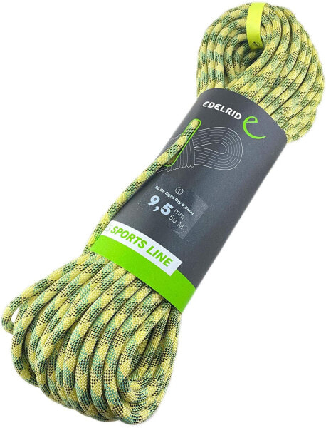 Edelrid On Sight Dry Climbing Rope 9.5 mm (Dynamic Single Rope, Impregnated), Colour: Snow Yellow, Size: 40 Metres