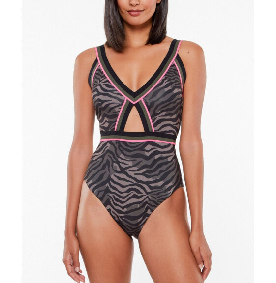 Sanctuary 282470 Women's Here Kitty Kitty Cutout One-Piece Swimsuit, Size MD