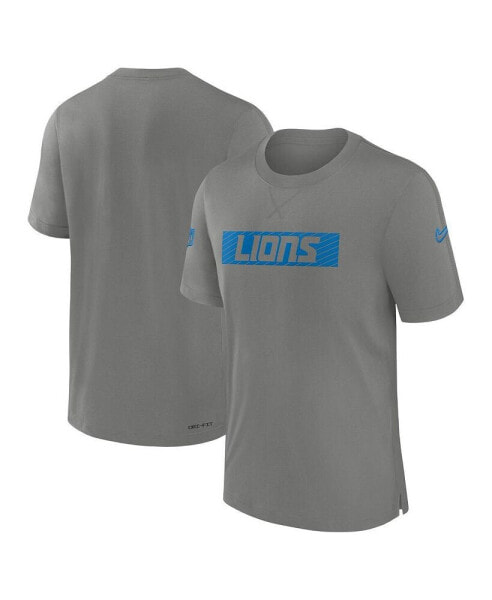 Men's Gray Detroit Lions Sideline Player Performance T-Shirt