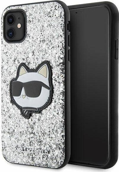 Karl Lagerfeld Etui Karl Lagerfeld KLHCN61G2CPS Apple iPhone 11/XR srebrny/silver hardcase Glitter Choupette Patch