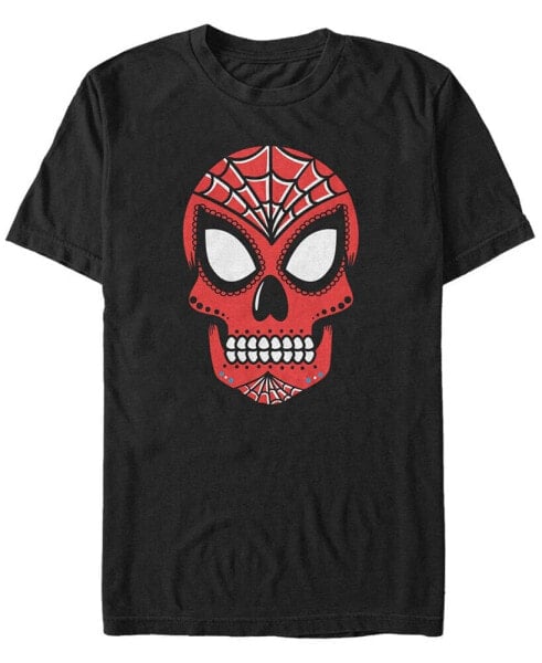 Marvel Men's Spider-Man Sugar Skull Big Face Mask Short Sleeve T-Shirt