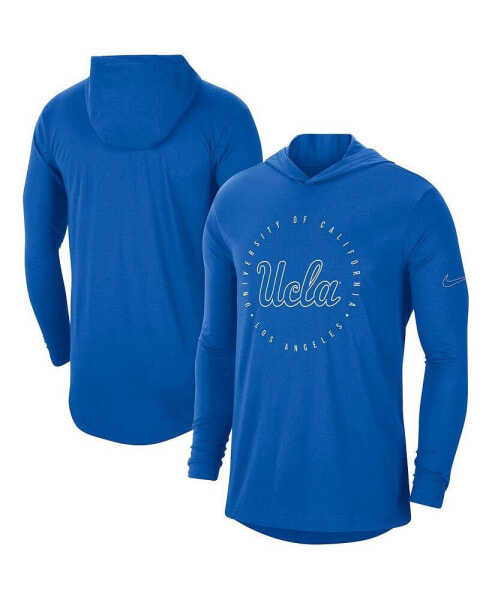 Men's Blue UCLA Bruins Campus Tri-Blend Performance Long Sleeve Hooded T-shirt