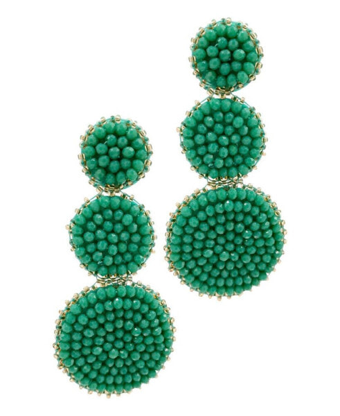 Green Beaded Drop Earring