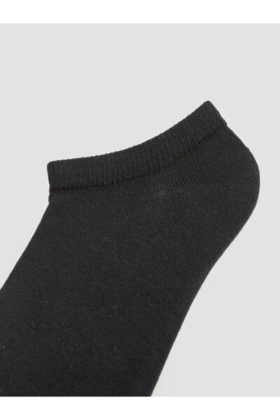 Erkek Siyah Renk 7'li Paket Patik Çorap
