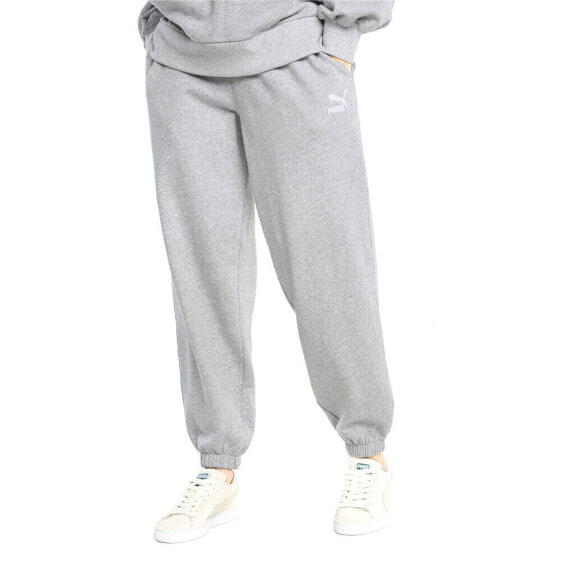 Puma Classics Relaxed Joggers Womens Grey Casual Athletic Bottoms 530416-04