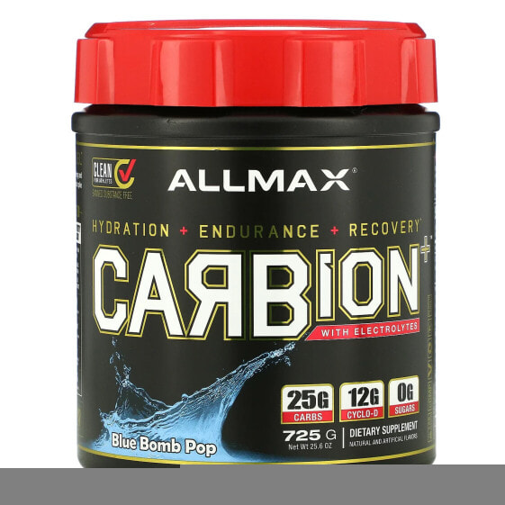 ALLMAX, CARBion + с электролитами, Blue Bomb Pop, 25,6 унции (725 г)