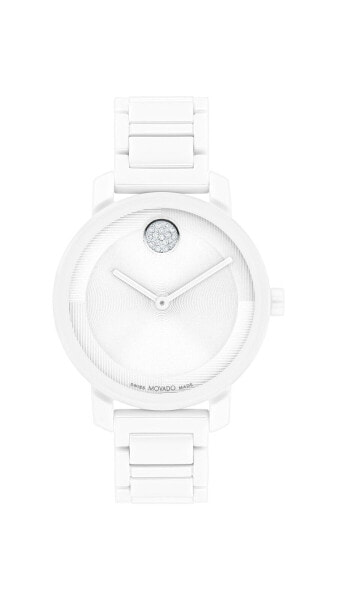 Movado Bold Evolution 2.0 Women's Watch - Swiss Quartz Movement Ceramic Link ...