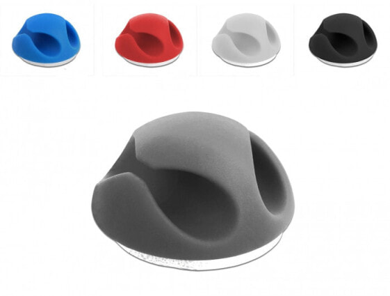 Delock 18296 - Cable holder - Desk/Wall - Thermoplastic Rubber (TPR) - Black - Blue - Grey - Red - White