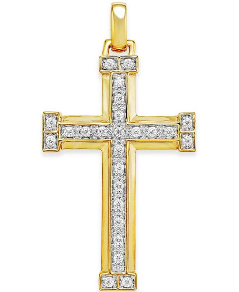 Men's Diamond Cross Pendant (3/8 ct. t.w.) in 10k Gold