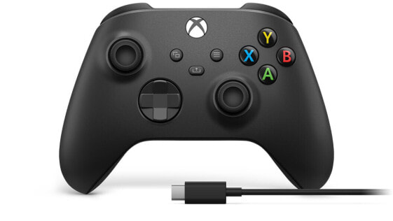 Microsoft Xbox Wireless Controller + USB-C Cable, Gamepad, PC, Xbox One, Xbox One S, Xbox One X, Xbox Series S, Xbox Series X, D-pad, Home button, Menu button, Share button, Analogue / Digital, Wired & Wireless, Black