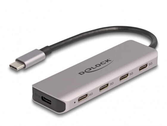 Delock USB 5 Gbps 4 Port Type-C Hub mit Anschluss