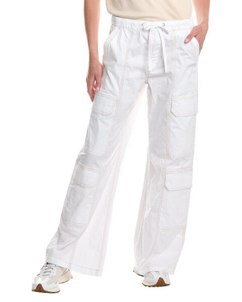 Hudson Jeans Drawstring Parachute Wide Leg Cargo Pant Women's White M