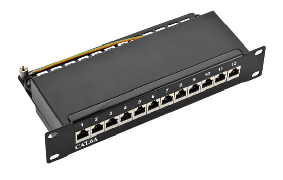 LogiLink NP0052B - 10 Gigabit Ethernet - 10000 Mbit/s - Cat6a - S/UTP (STP) - Black - Steel