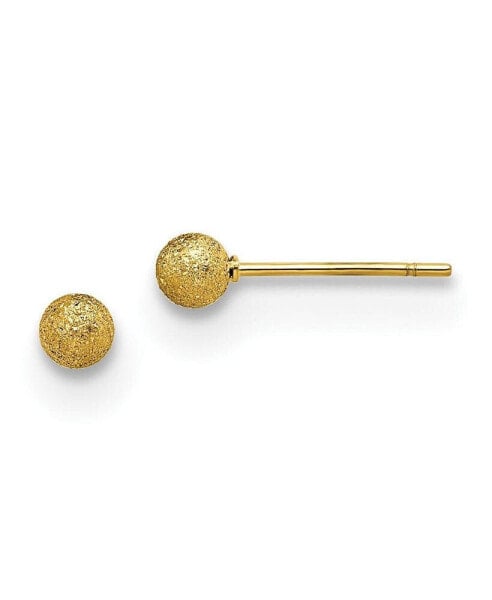 Stainless Steel Polished Yellow plated Ball Earrings
