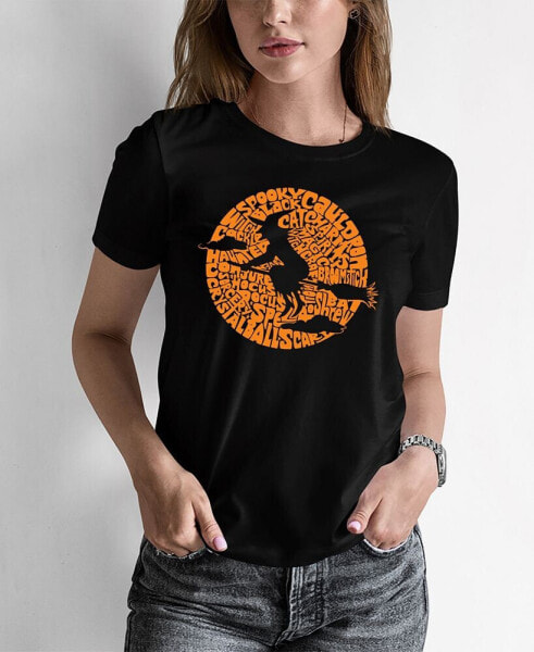 Women's Spooky Witch Word Art T-shirt