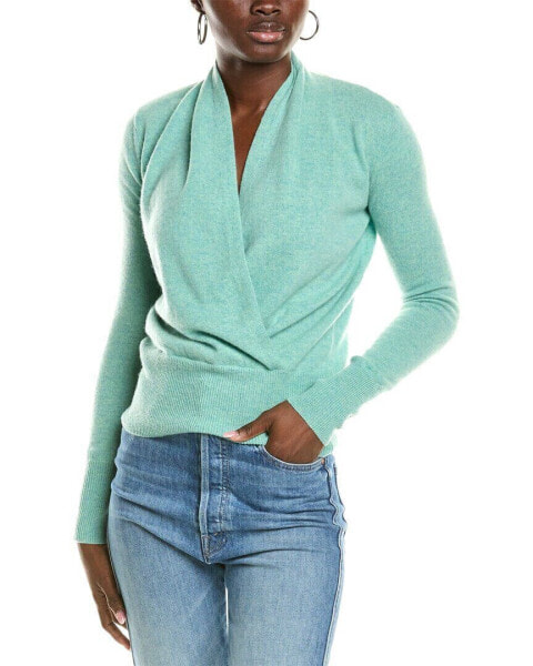 Sofiacashmere Modern Faux Wrap Cashmere Sweater Women's