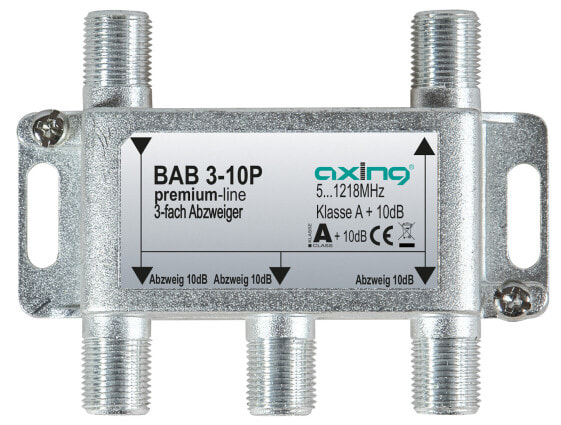 Разветвитель кабеля Axing BAB 3-10P - 5 - 1218 МГц - серый - 10 дБ - F