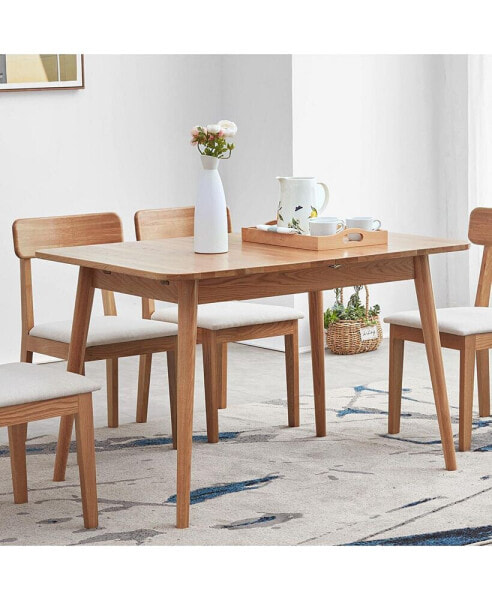 Solid Oak Round Dining Table for 6-8 People
