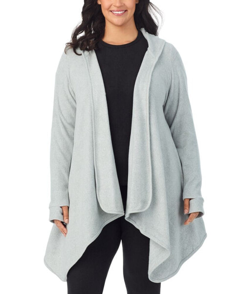 Plus Size Fleecewear Stretch Hooded Wrap