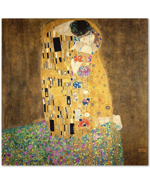 Gustav Klimt 'The Kiss 1907-8' Canvas Art - 35" x 35"