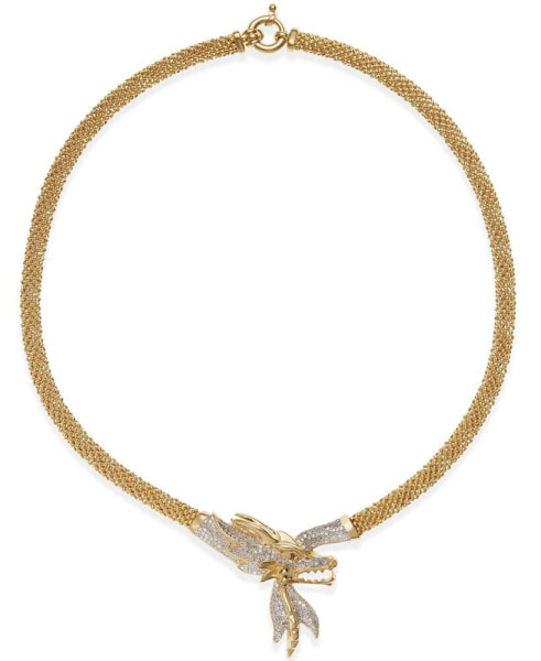 Macy's diamond Dragon 18" Statement Necklace (1-3/4 ct. t.w.) in 14k Gold-Plated Sterling Silver