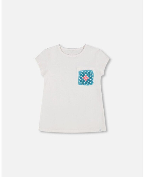 Girl Organic Cotton Tee With Print White - Child