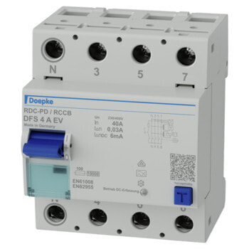 Устройство защитного отключения тока Residual-current device Doepke DFS 4 040-4/0,03-A EV - Type A - IP20 - для розеток и выключателей Doepke Schaltgeräte GmbH