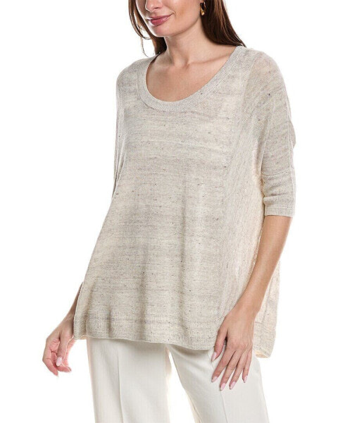 Свитер женский Lafayette 148 New York Oversized Scoop Neck Linen-Blend