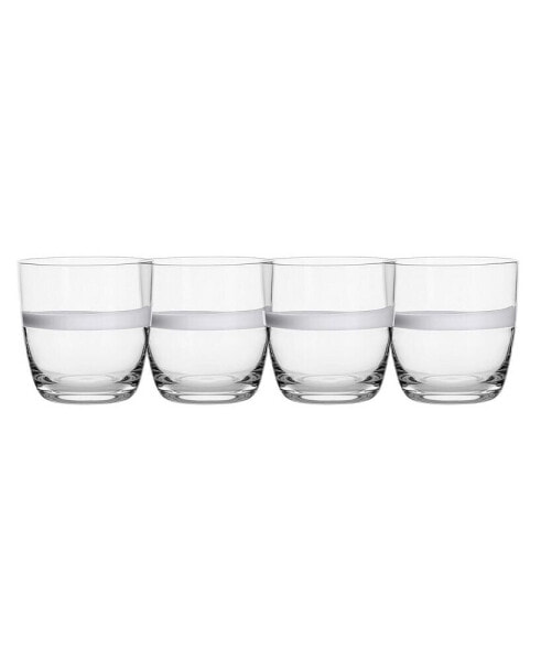 Organic Band 15-oz Double Old Fashioned Glasses 4-Piece Set