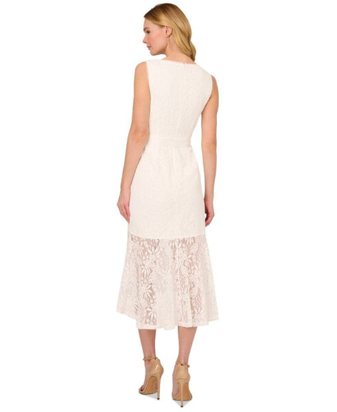 Women s Lace Flounce Midi Dress Adrianna Papell 2