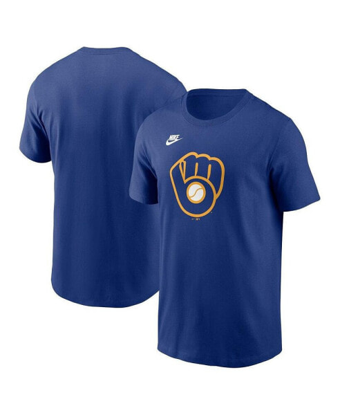 Men's Royal Milwaukee Brewers Cooperstown Collection Team Logo T-Shirt