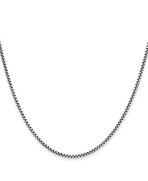 Stainless Steel Antiqued 2.25mm Box Chain Necklace