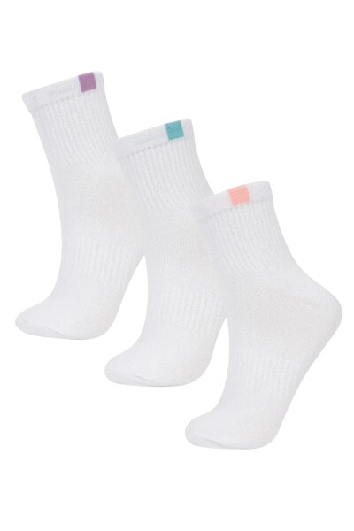 Kadın 3lü Pamuklu Soket Çorap B6102axns