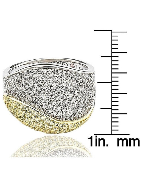 Suzy Levian Sterling Silver Cubic Zirconia Pave Wave Ring