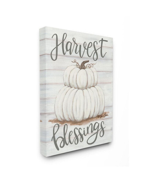 Farm Fresh Harvest Blessing Sign White Pumpkins Art, 16" x 20"