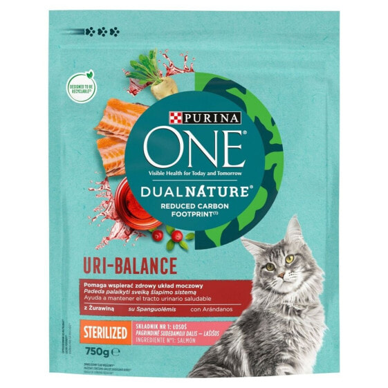 Сухой корм Purina Dual Nature Uri-Balance Sterilized для кошек взрослых, Лососевый 750 г
