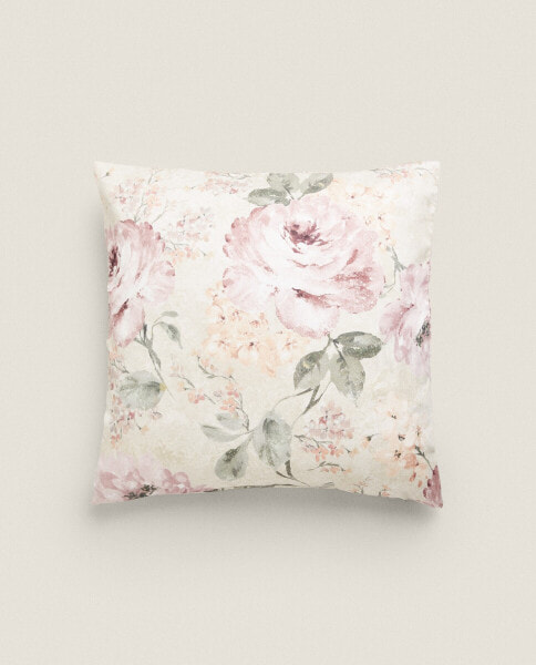 Floral print cushion cover