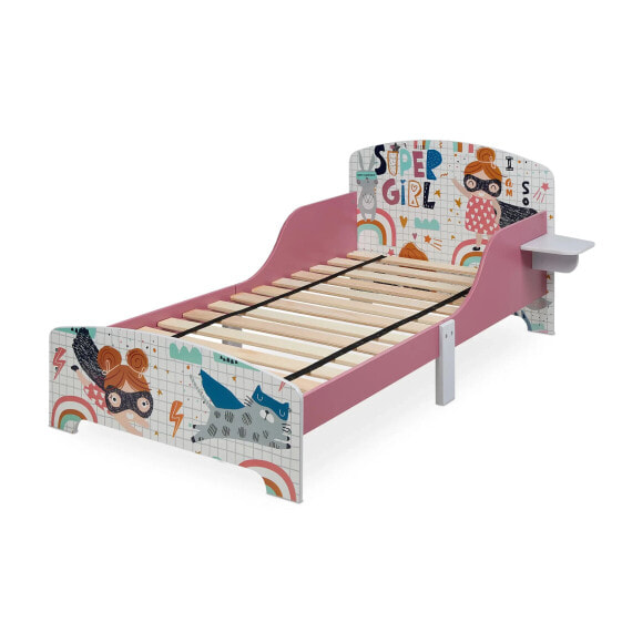 Детская кроватка с абажуром Relaxdays Kinderbett Superheldin mit Ablage