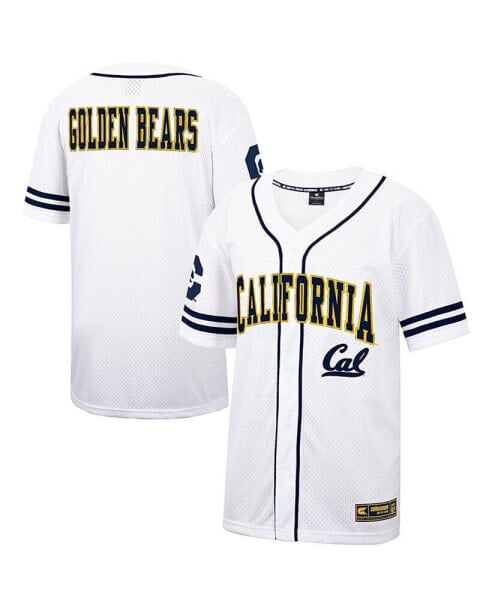 Men's White and Navy Cal Bears Free Spirited Baseball Jersey