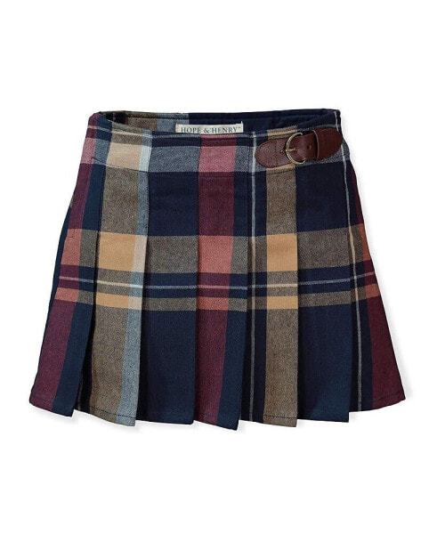 Baby Girls Pleated Skirt with Buckle Detail