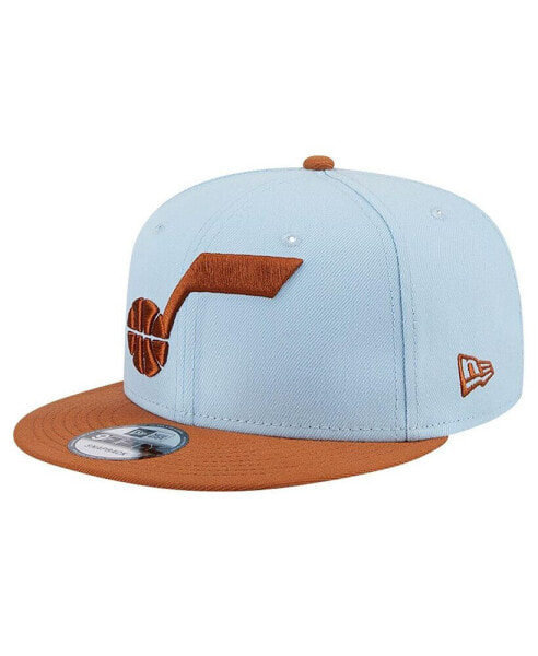 Men's Light Blue/Brown Utah Jazz 2-Tone Color Pack 9fifty Snapback Hat