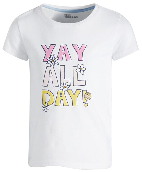 Little Girls Yay All Day Graphic T-Shirt, Created for Macy's