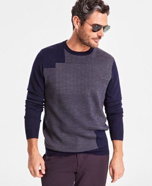 Men's Colorblocked Merino Wool Sweater, Created for Macy's