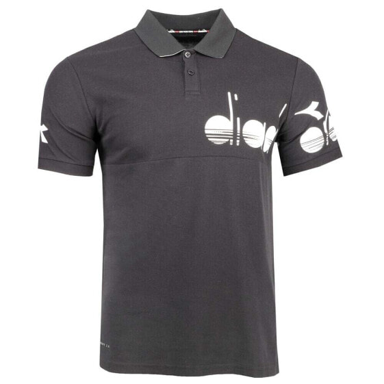 Diadora Coach Short Sleeve Polo Shirt Mens Black Casual 178100-80013
