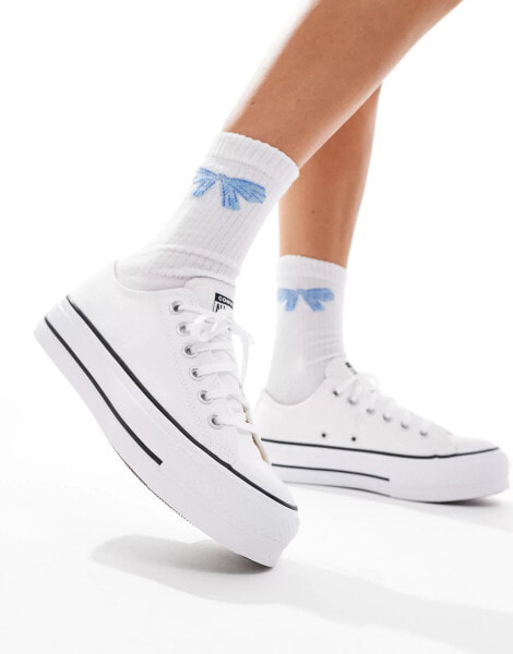 Converse Chuck Taylor All Star Lift Ox Wide Fit trainers in white