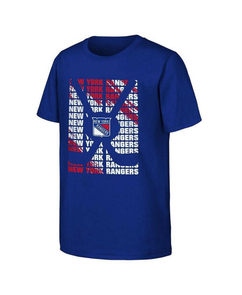 Big Boys and Girls Blue New York Rangers Box T-shirt