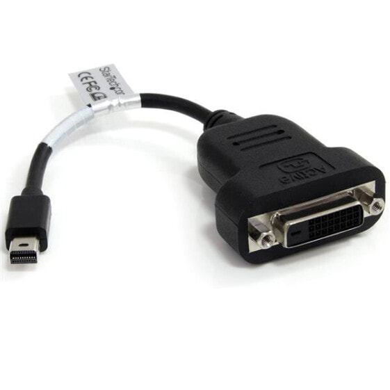 StarTech.com Mini DisplayPort to DVI Adapter - Active Mini DisplayPort to DVI-D Adapter Converter - 1080p Video - mDP or Thunderbolt 1/2 Mac/PC to DVI Monitor Dongle - mDP to DVI Single-Link - 0.12 m - Mini DisplayPort - DVI-D - Male - Female - Straight